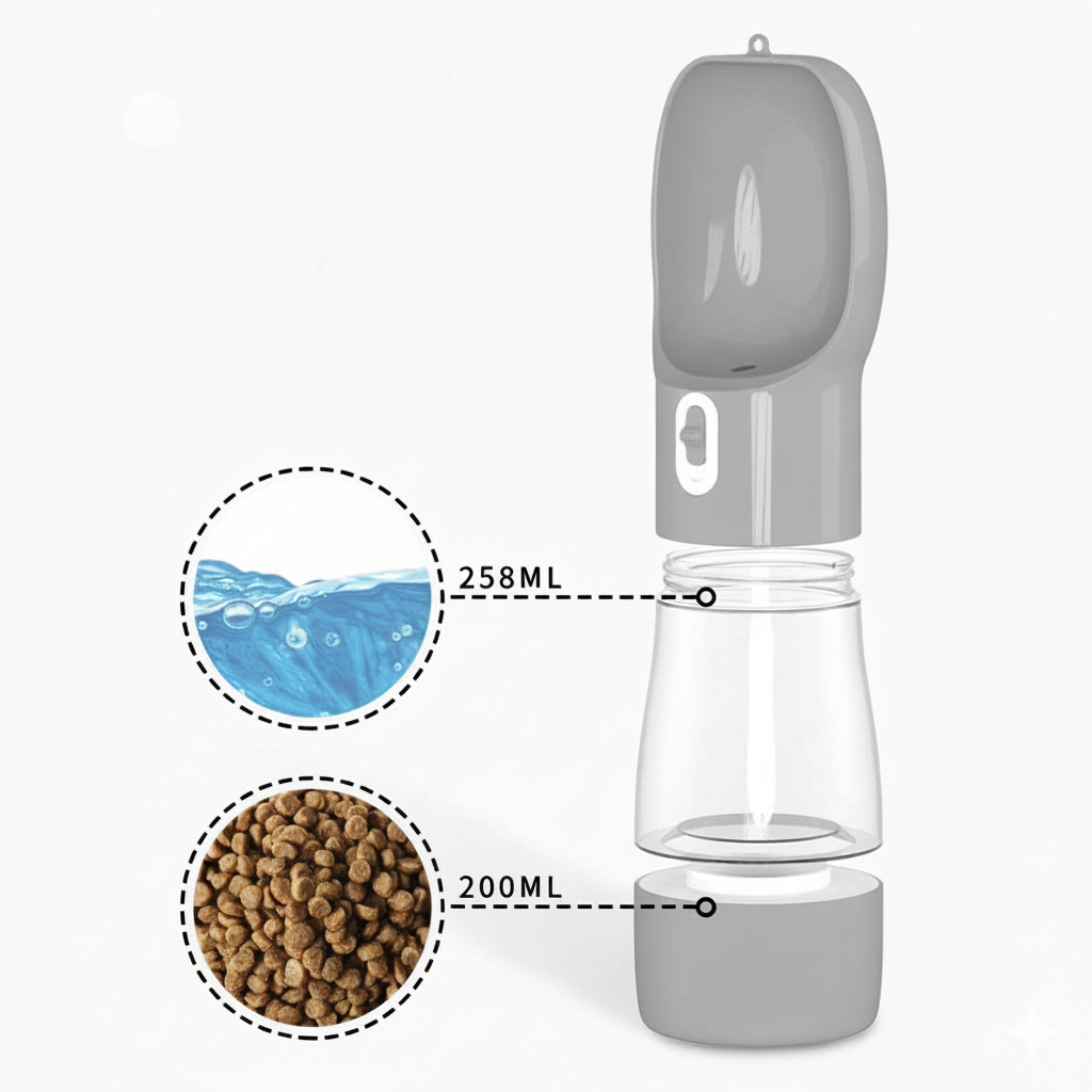 La 2 en 1 - Gourde et croquette Wafter et Companie